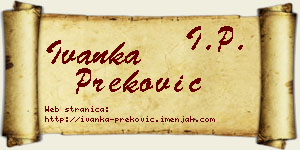 Ivanka Preković vizit kartica